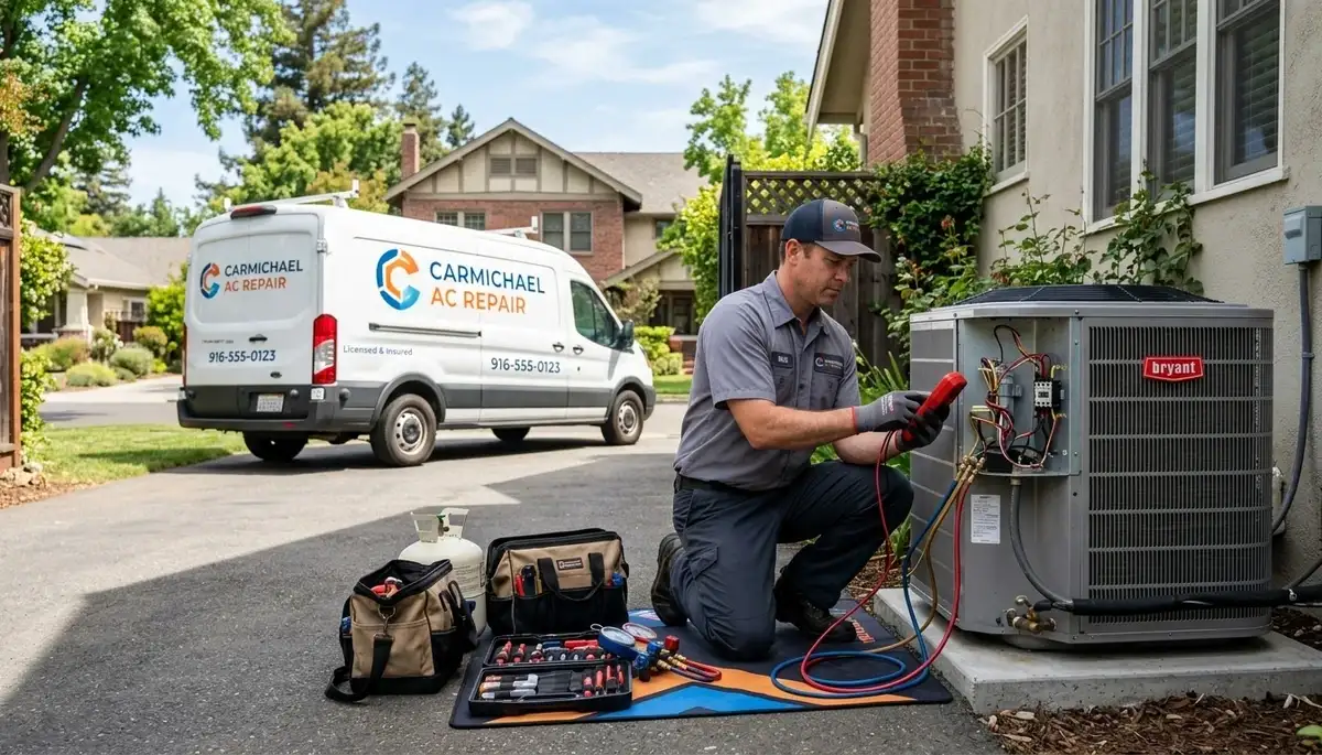 HVAC technician providing professional AC repair service in Sacramento, CA
